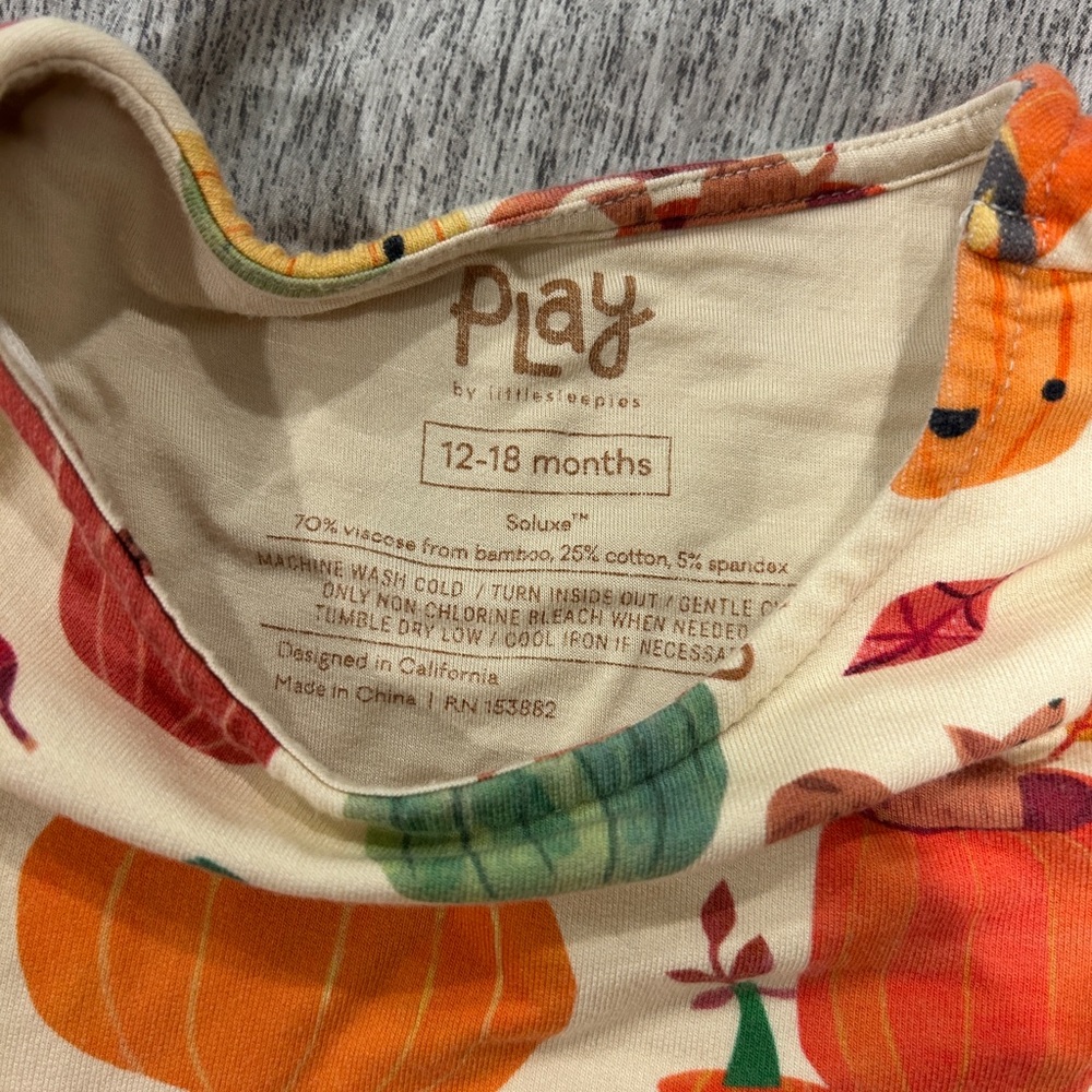 Little Sleepies Play Pumpkin and Animal Print Kids Dress - Picture 2 of 4